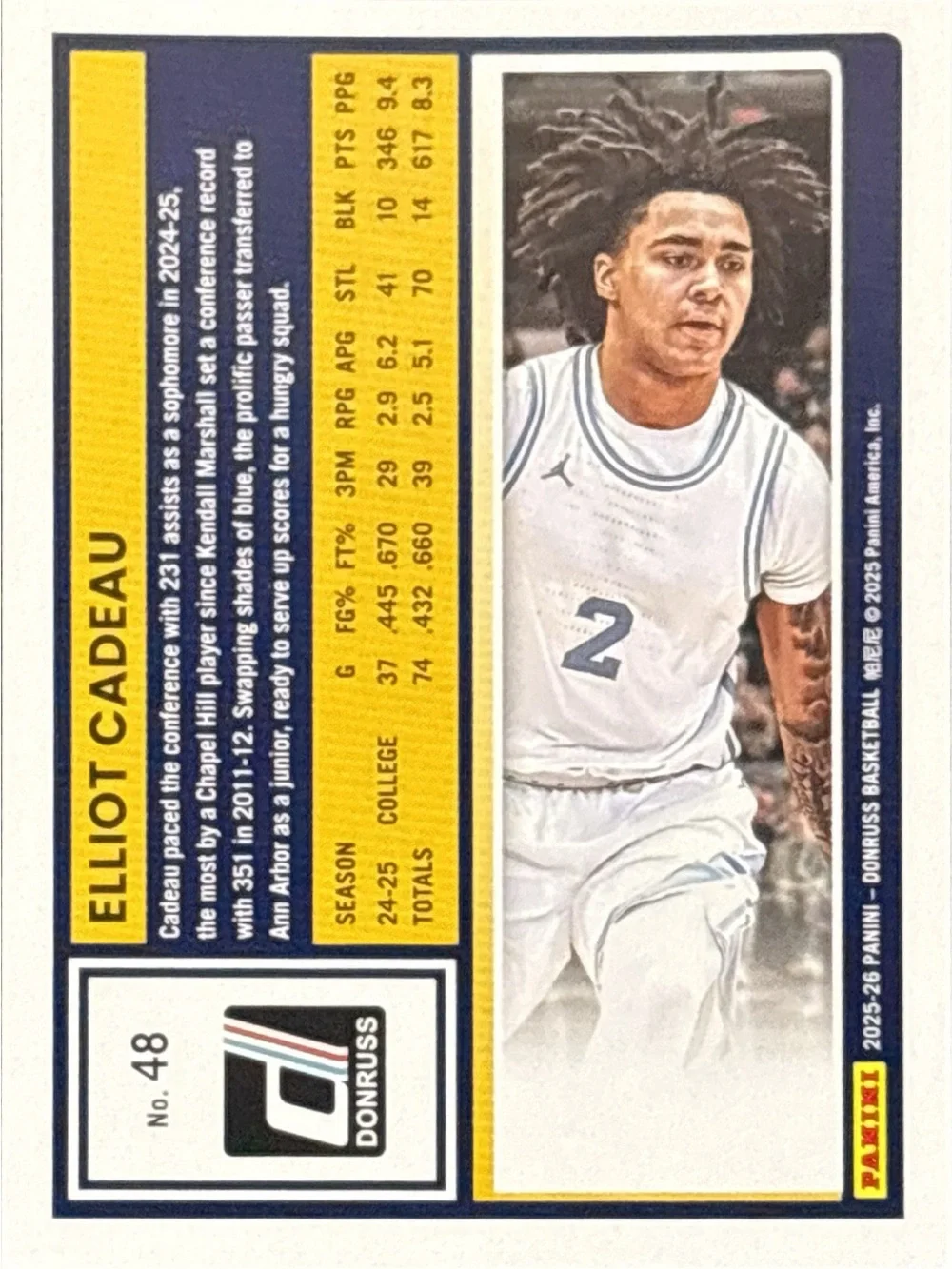 Elliot Cadeau Donruss Rated Prospect Basketball Card